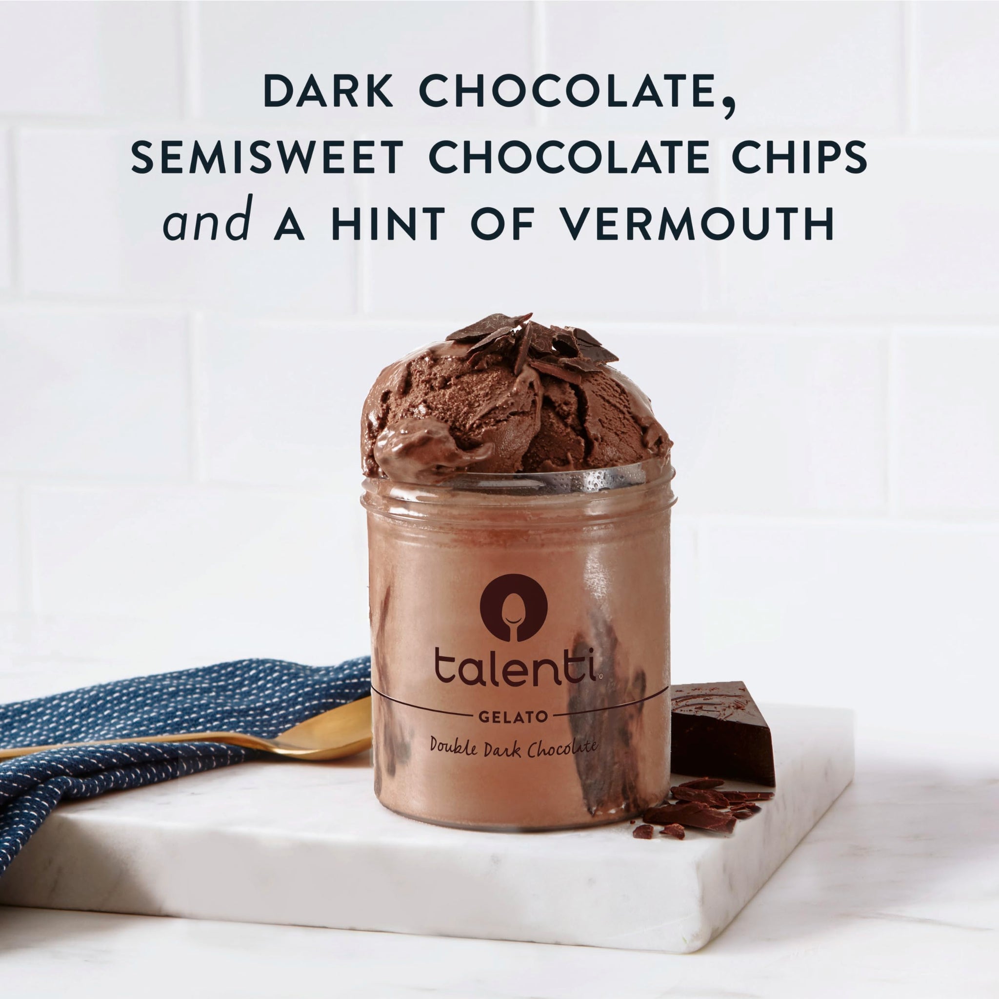 Talenti Gelato For a Delicious Frozen Dessert Double Dark Chocolate Made with Ingredients 1 pint