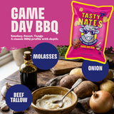Tasty Nate’s Beef Tallow Potato Chips - Game Day BBQ Flavor Kettle Chips Fried in 100% Beef Tallow Seed Oil Free - Gluten Free Healthy Snacks Paleo