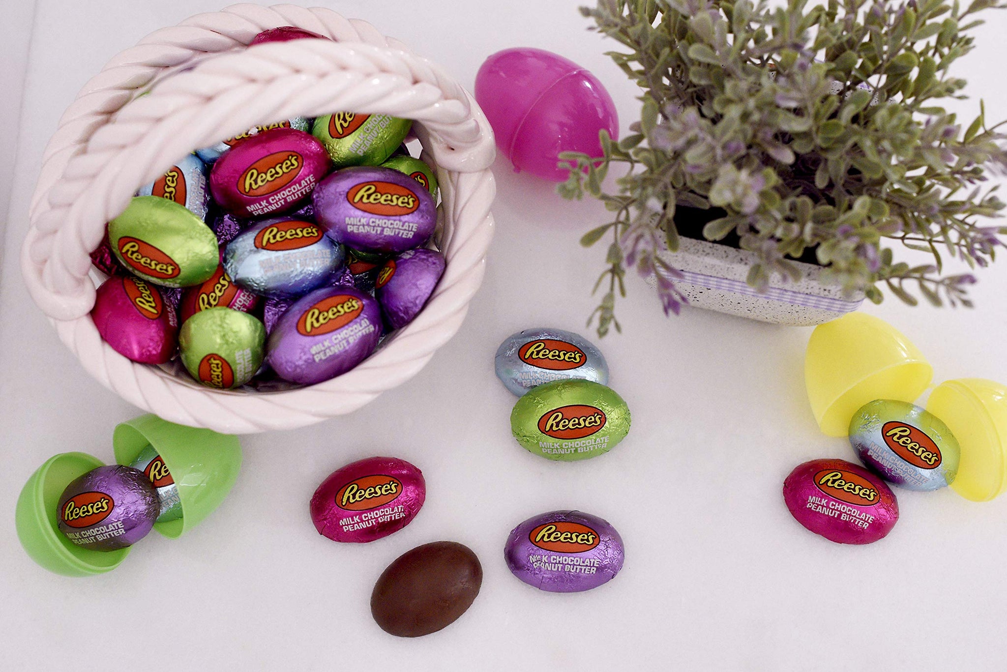 REESE'S Milk Chocolate Peanut Butter Eggs Candy, Easter, 10 oz Bag