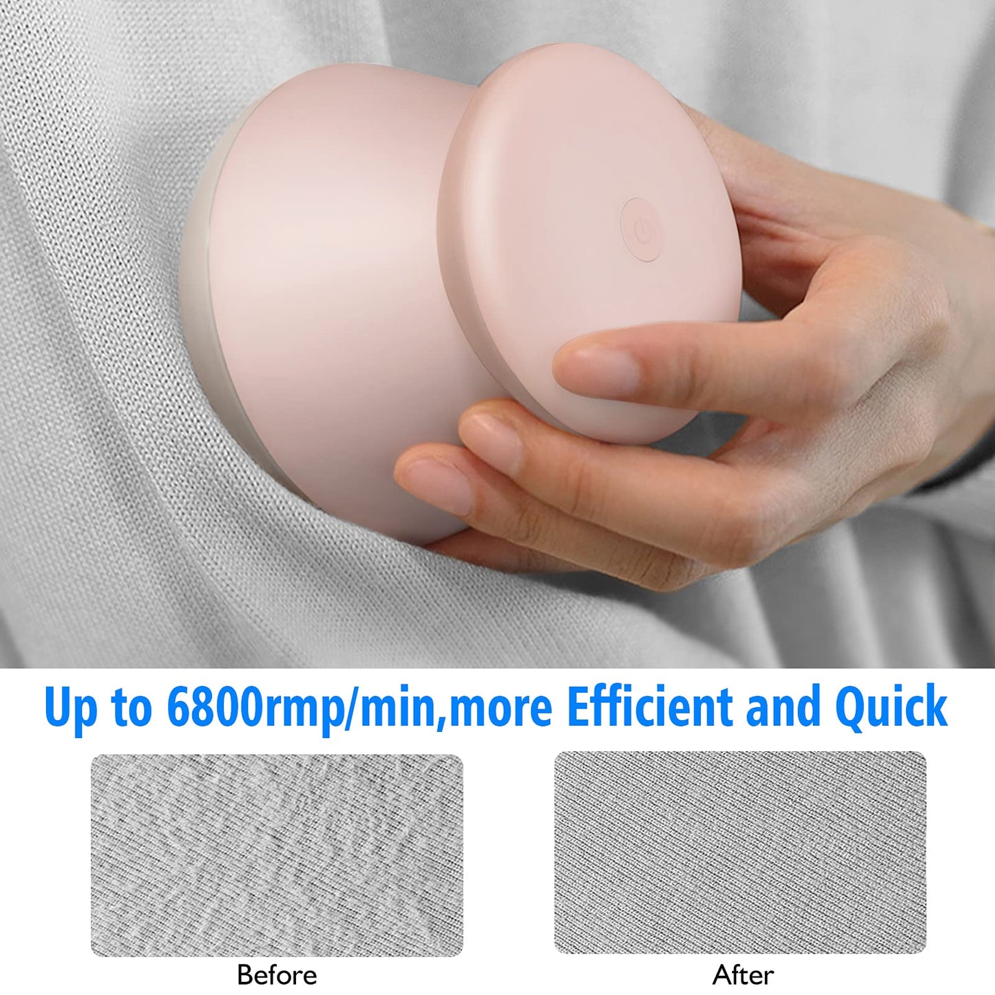 Rechargeable Fabric Shaver, Uluker Lint Remover Sweater Defuzzer Lints Fuzz Remover Depiller with 6-Leaf Blades for Removing Clothes Fuzz, Lint Balls