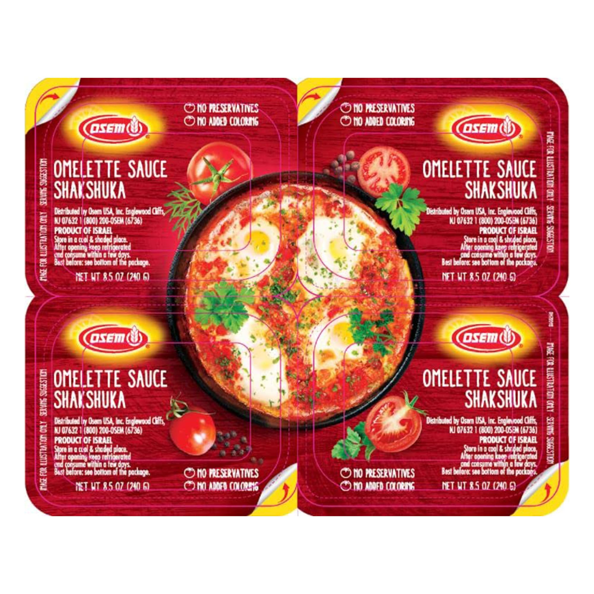 Osem Shakshuka Tomato Sauce - Middle Eastern Omelette & Shakshuka Cooking Sauce, Made with Tomatoes, Garlic & Spices, No Preservatives or Artificial