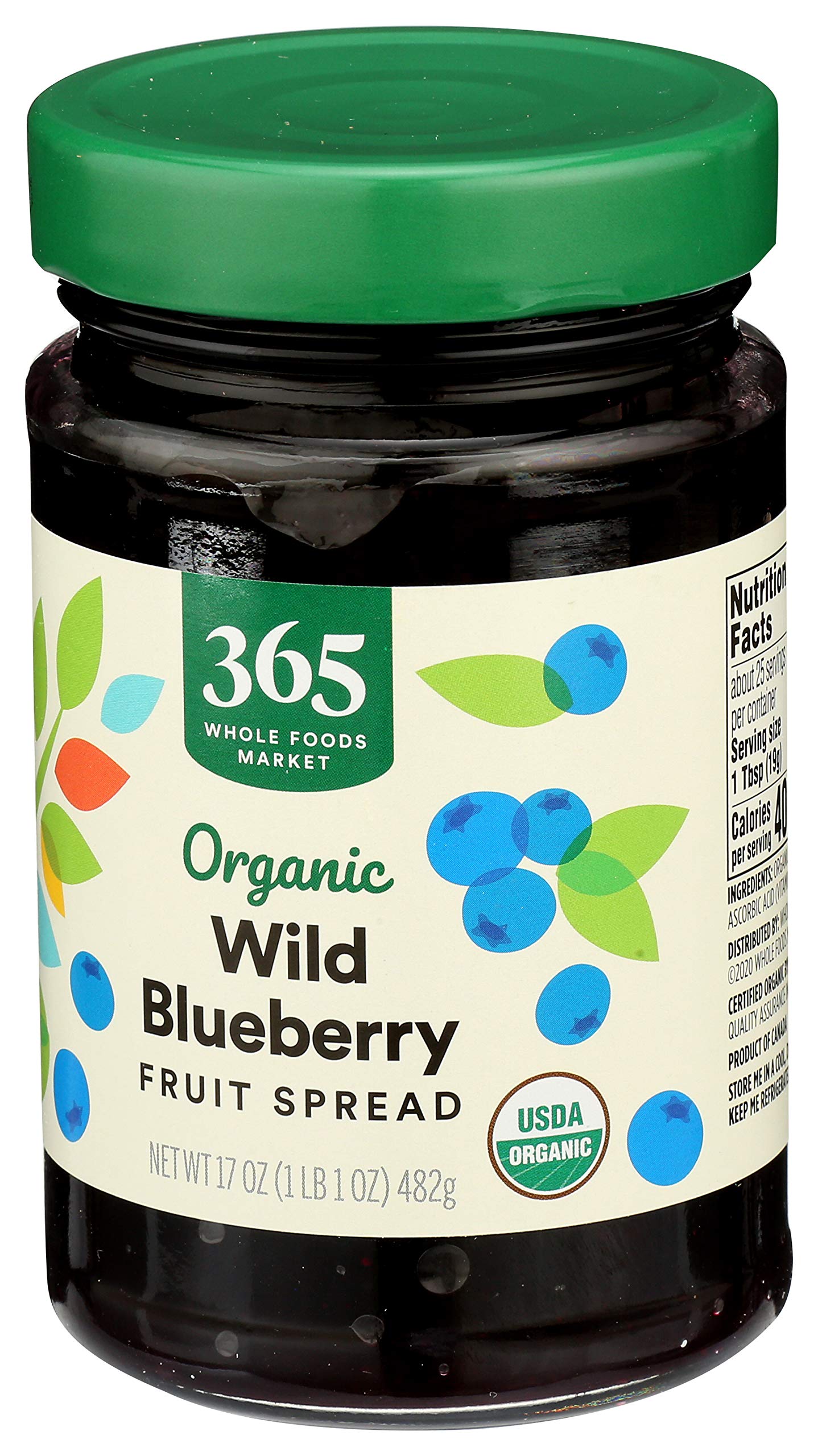 365 by Whole Foods Market, Organic Wild Blueberry Fruit Spread, 17 Ounce