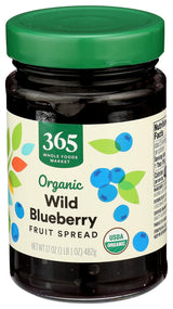 365 by Whole Foods Market, Organic Wild Blueberry Fruit Spread, 17 Ounce