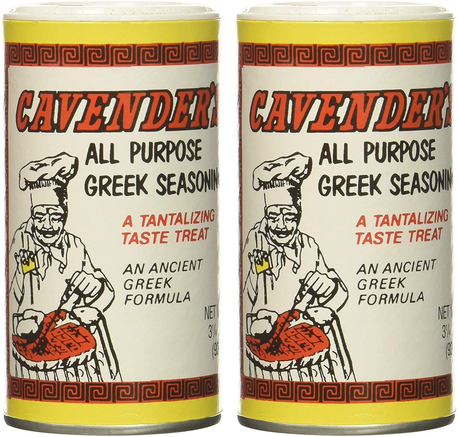 Cavender's All Purpose Greek Seasoning - 3.25 oz (pack of 2) Cavender's Exclusive recipe insert included!