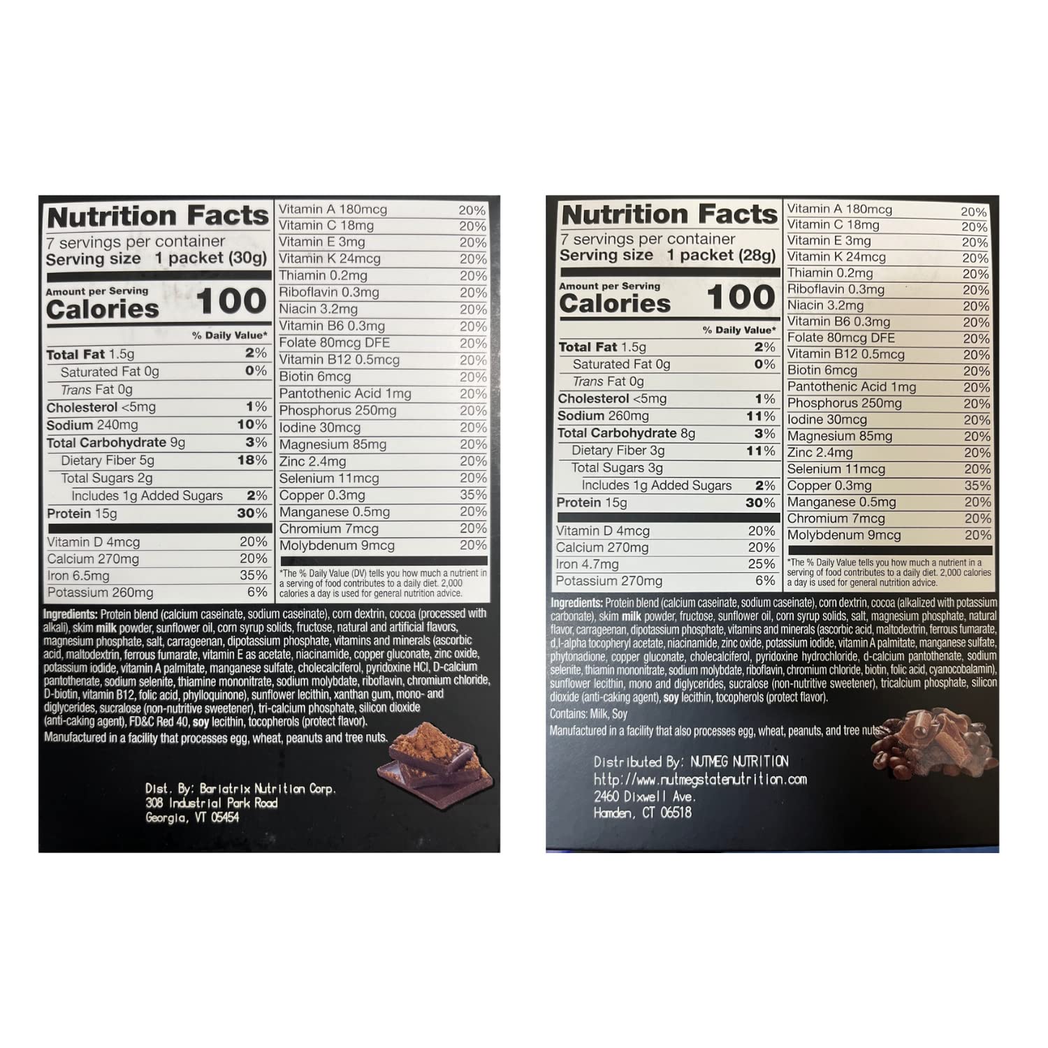 PROTIFIT - High Protein Dark Chocolate & Mocha Pudding & Shake Mix 2 Pack, 15g Protein, Low Calorie, Low Fat, Low Carb, Aspartame Free, Idea Protein