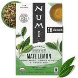 Numi Organic Tea Mate Lemon, 18 Count Box of Tea Bags (Pack of 2) Yerba Mate Green Tea Blend (Packaging May Vary)