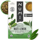 Numi Organic Tea Mate Lemon, 18 Count Box of Tea Bags (Pack of 2) Yerba Mate Green Tea Blend (Packaging May Vary)