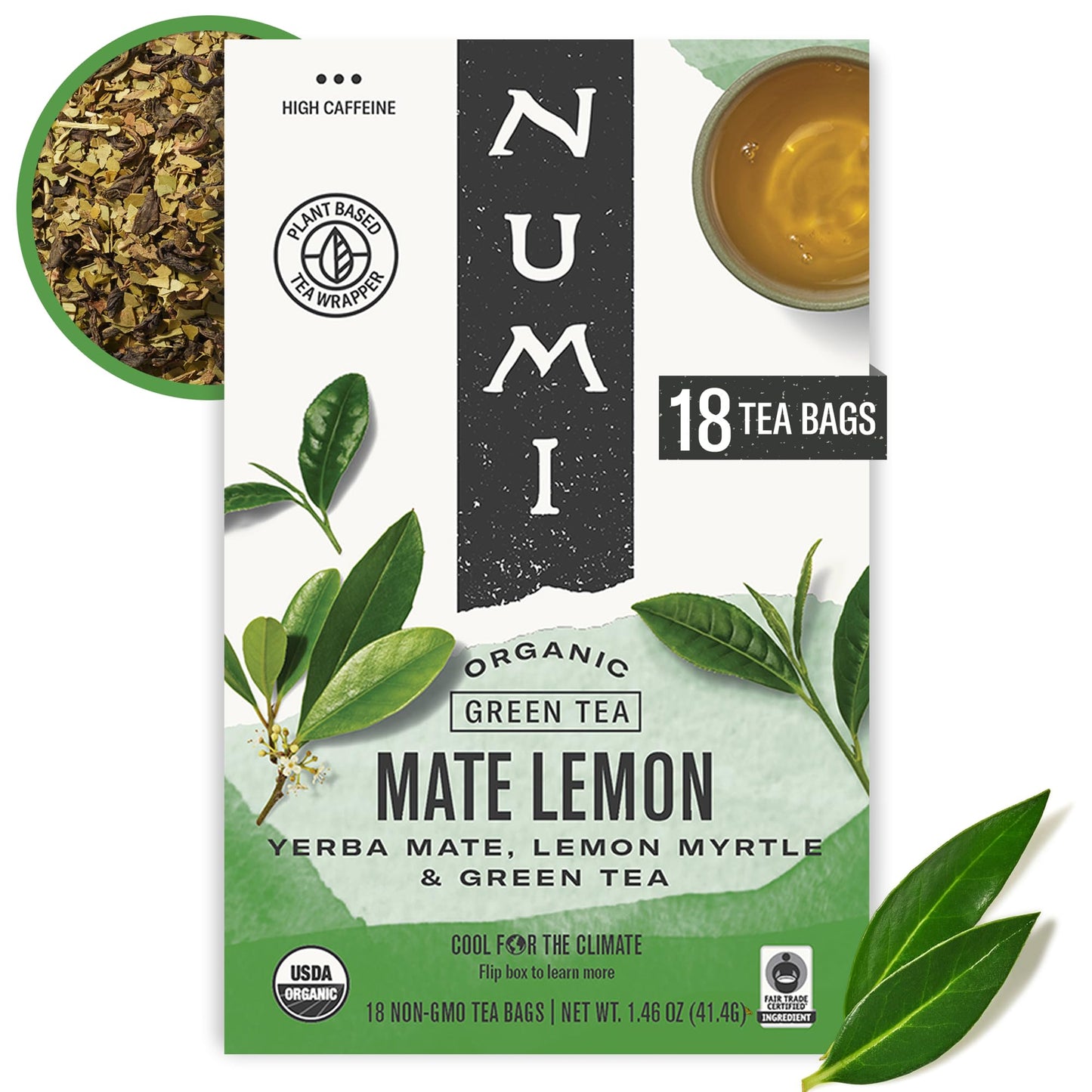 Numi Rainforest Green Mate Lemon Green Tea - 18 Tea Bags