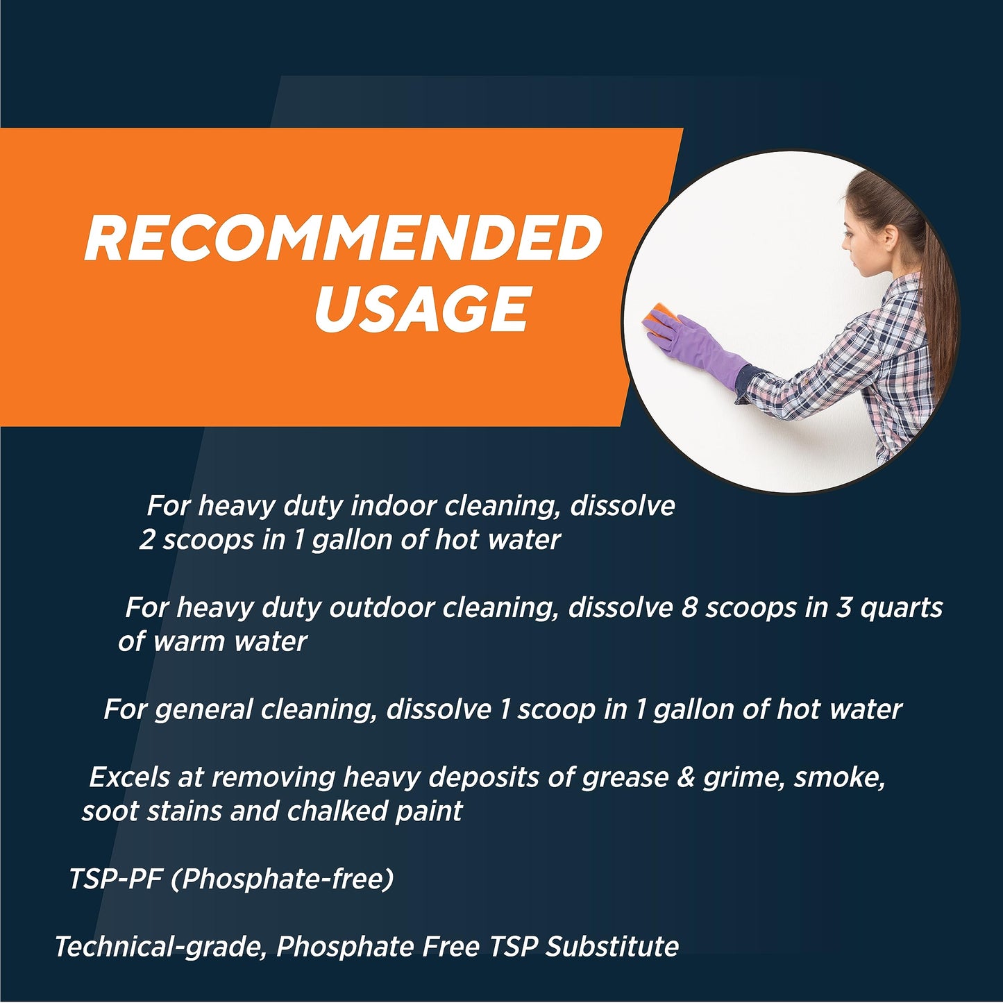 Rutland TSP-PF Clean & Prep, Phosphate-Free & Eco-Friendly All-Purpose Cleaner, 1 Pound Bag