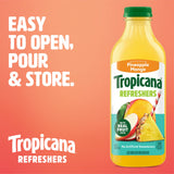 Tropicana Refreshers Pineapple Mango Juice Drink, with Real Fruit Juice, 46 fl oz Bottle