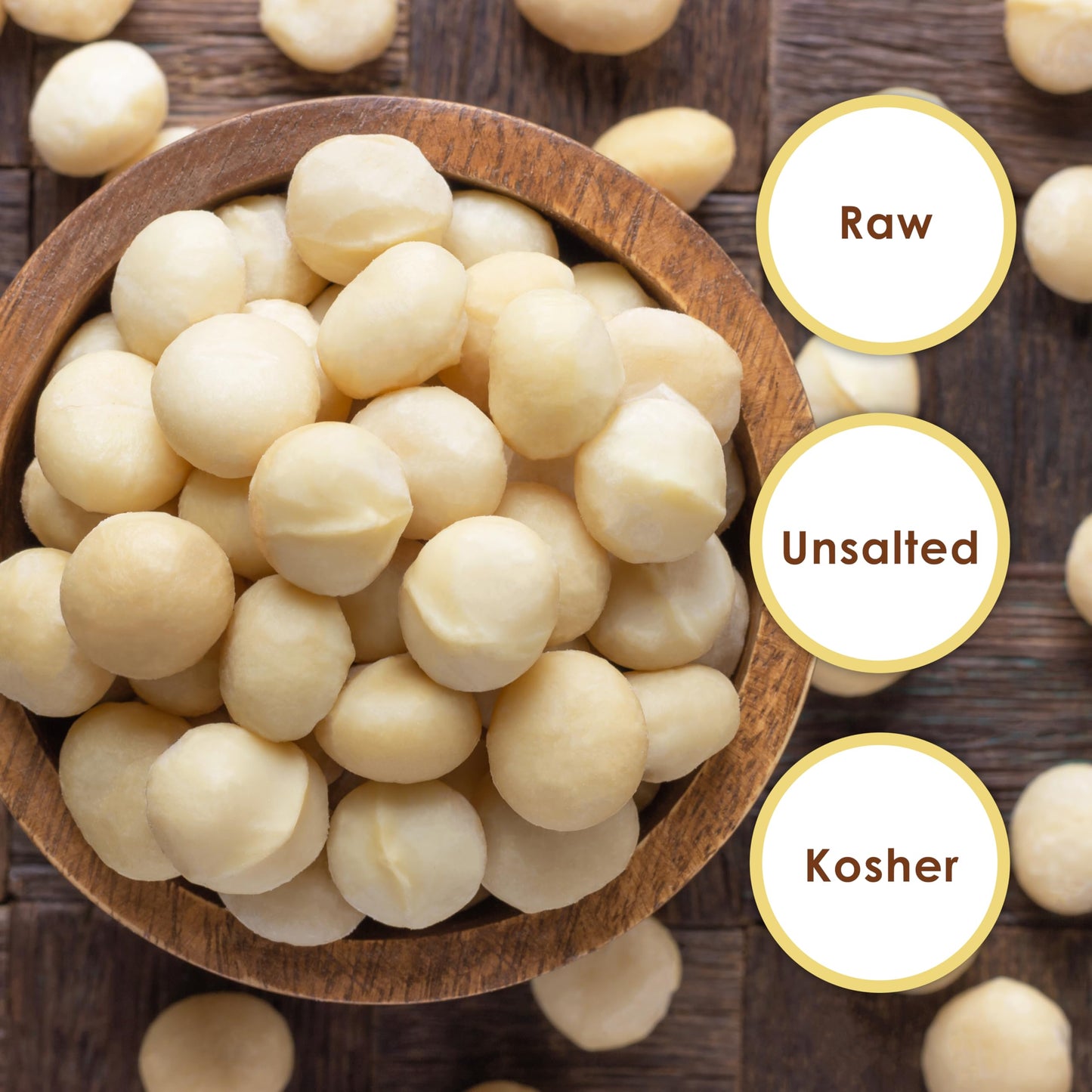 Raw Macadamia Nuts 4 Pounds - Unsalted, Whole Jumbo Size | Healthy Keto & Vegan Snack, High Protein | Resealable Bulk Bag for Baking, Cooking