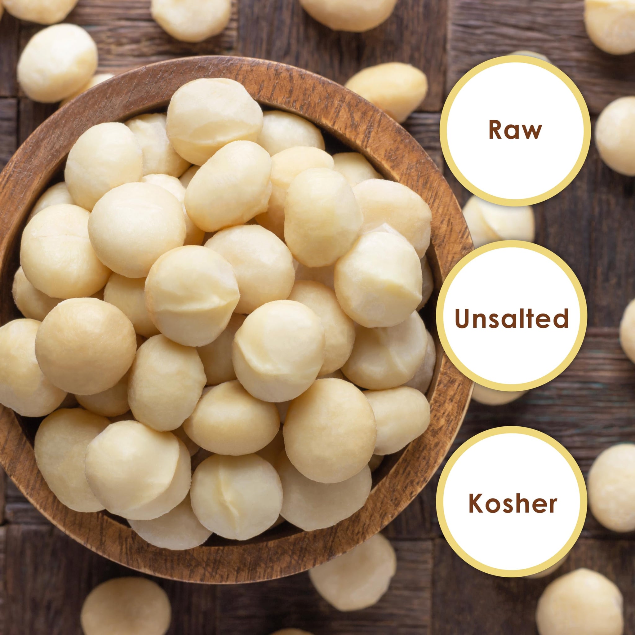 Raw Macadamia Nuts 4 Pounds - Unsalted, Whole Jumbo Size | Healthy Keto & Vegan Snack, High Protein | Resealable Bulk Bag for Baking, Cooking