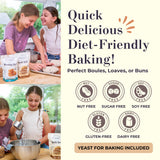 Havenly Rustic Bread Mix 18.5 oz Gluten Free Flour | Vegan, Dairy Free, Nut Free, Soy Free, Kosher Bread Flour | No sugar added | No Knead - Easy to Make | High Fiber Wholegrain Gluten Free Flour | Yeast for Baking Included