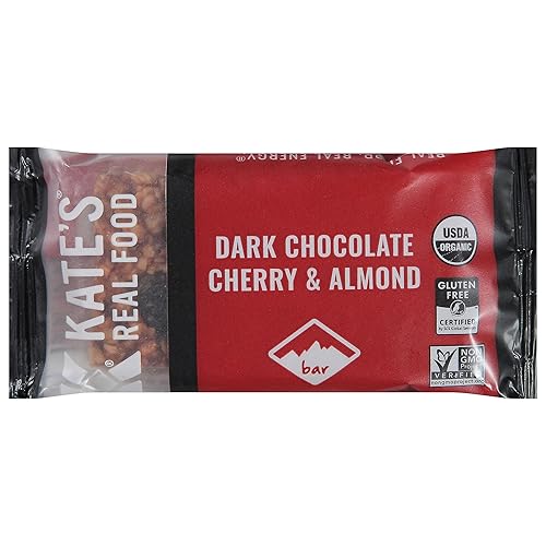 Kates Real Food Organic Dark Chocolate Cherry & Almond Handle Bar, 2.2 OZ