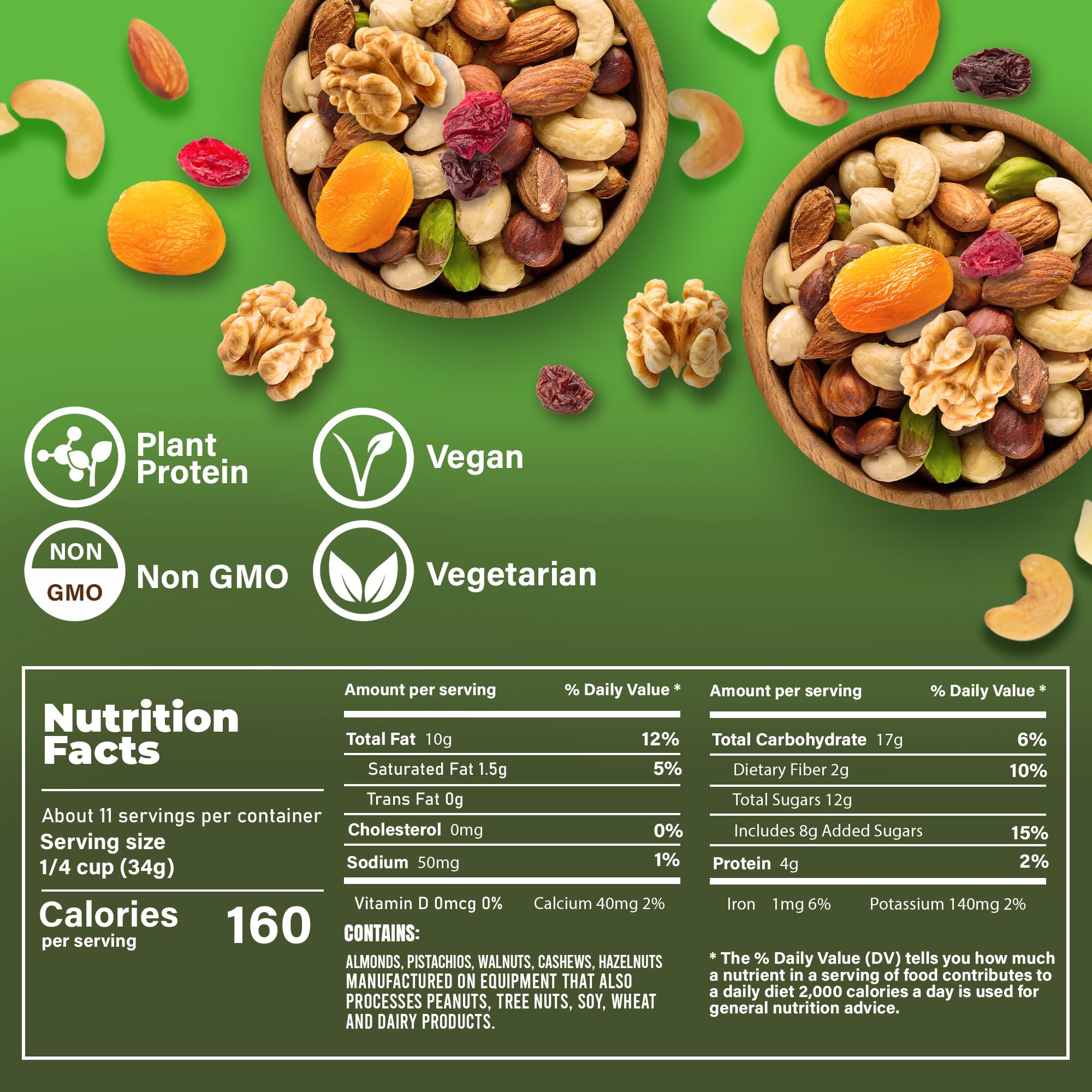 PREMIUM ORCHARD Whole Fruit N' Nut Blend - Deluxe Trail Mix Nuts | Heart Healthy Snacks for Adults and Kids | Fruit and Nut Trail Mix | Good Snack Mix