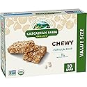Cascadian Farm Organic Vanilla Chip Chewy Granola Bars, Value Size, 10 Bars, 12.3 oz.