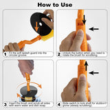 Universal Garbage Disposal Brush - 360° Rotating Head with Rubber Splash Guard, 17.7 Inches,Long-Handle Sink & Disposer Cleaner