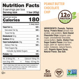 Lenny & Larry's Cookie-fied Protein Bar - Peanut Butter Chocolate Chip Vegan 9x45g - Healthy Snacks with 12g Plant Protein & 5g Fiber - Gluten Free