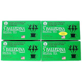 3 Ballerina Herbal Green Detox Tea- Bundle of 4 Boxes- Original 18 CT (3 Boxes) + Lemon 18 CT (1 Box)- 72 TEABAGS- Slimming Tea - Natural Tea