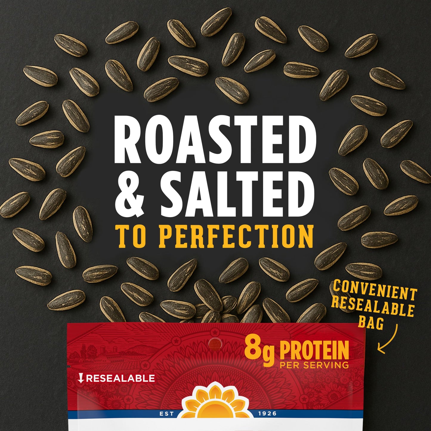 DAVID SEEDS Roasted and Salted Ranch Jumbo Sunflower Seeds, Keto Friendly, 5.25 oz, 12 Pack