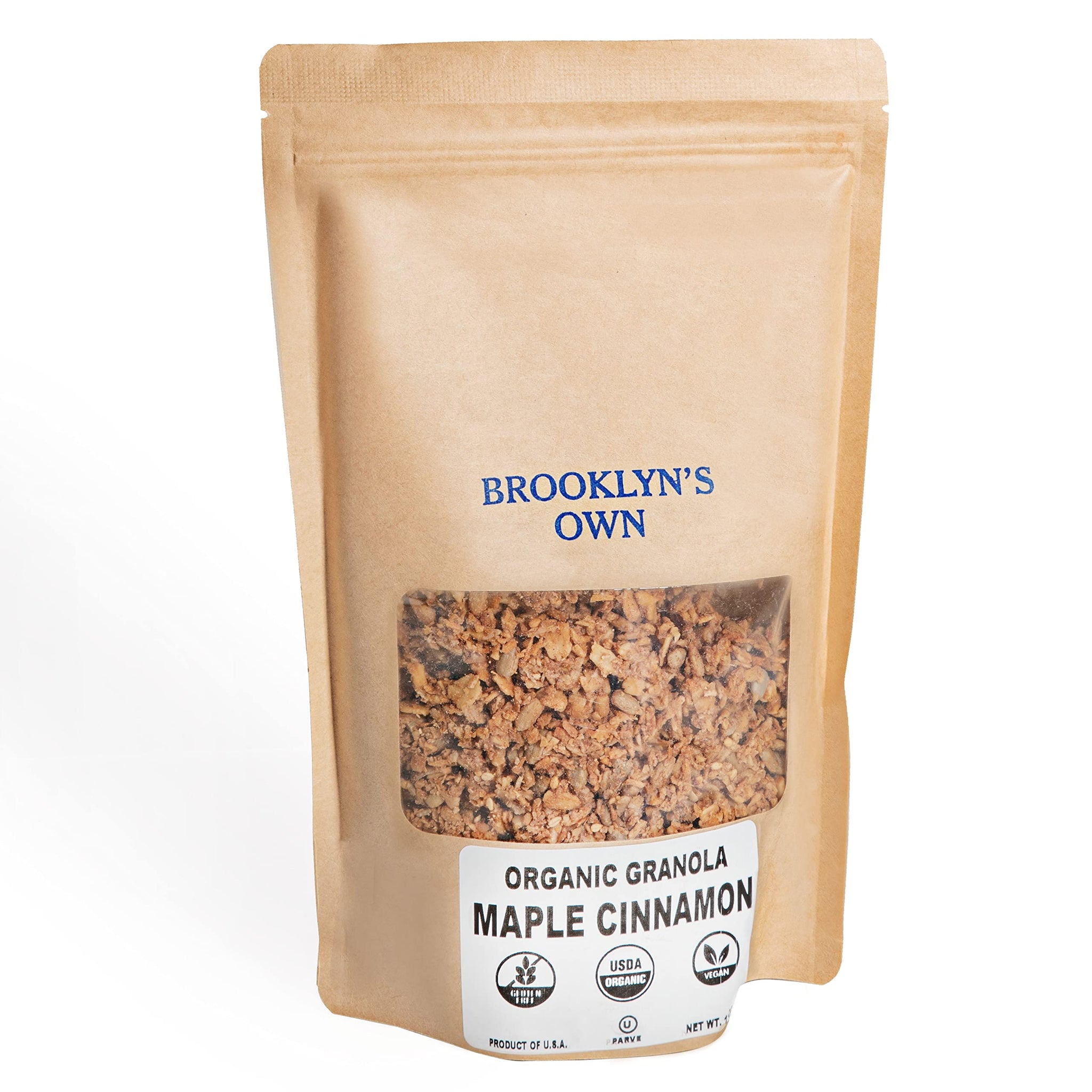 Brooklyn's Own Organic Granola Maple Cinnamon Breakfast Cereal - Gluten-Free Healthy Snacks - 12 Ounce Resealable Eco-Friendly Pack