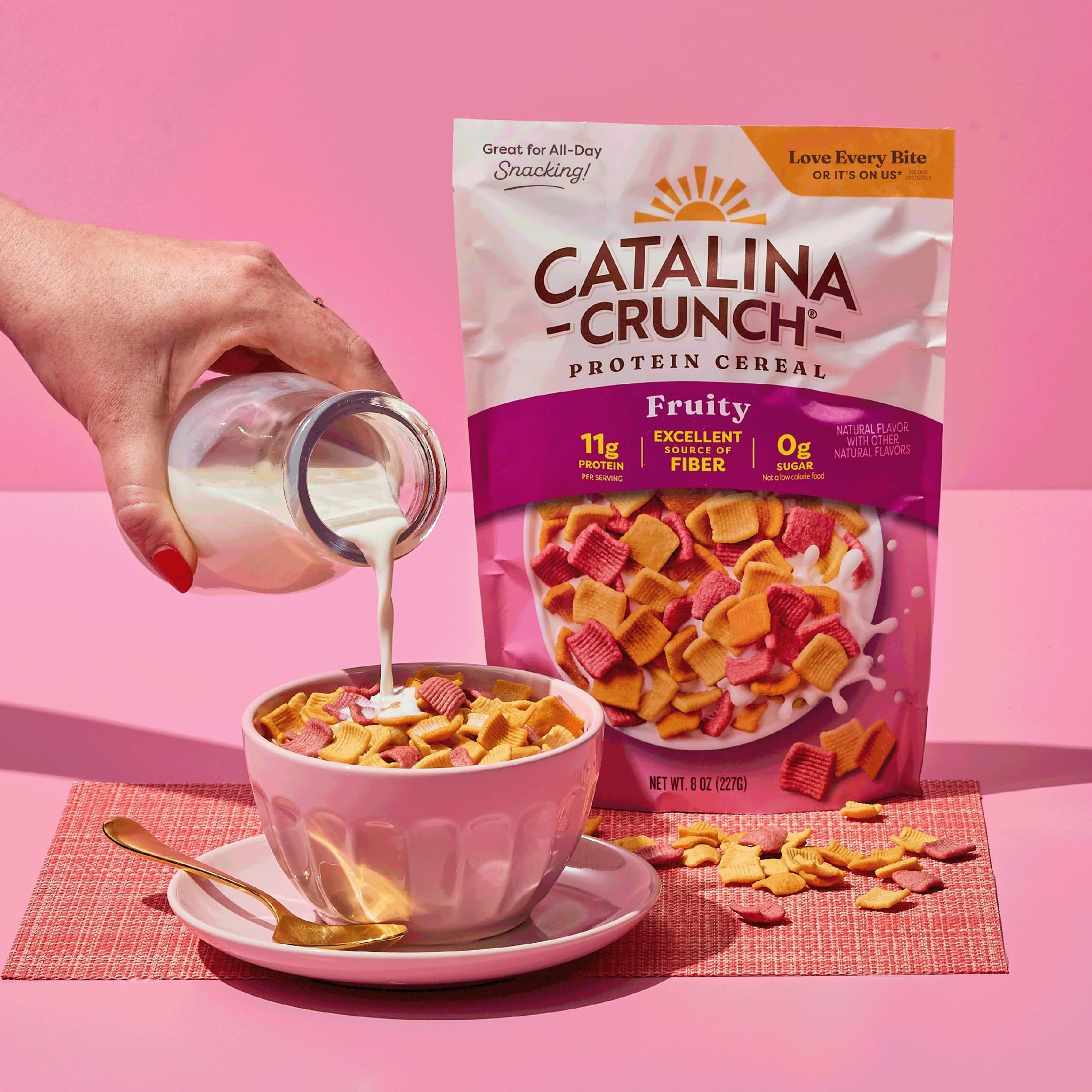 Catalina Crunch Protein Cereal - Sugar Free Breakfast Cereal with 11g of Protein - Gluten Free - Fruity - 8 oz. Bag (Pack of 1) (Packaging May Vary)