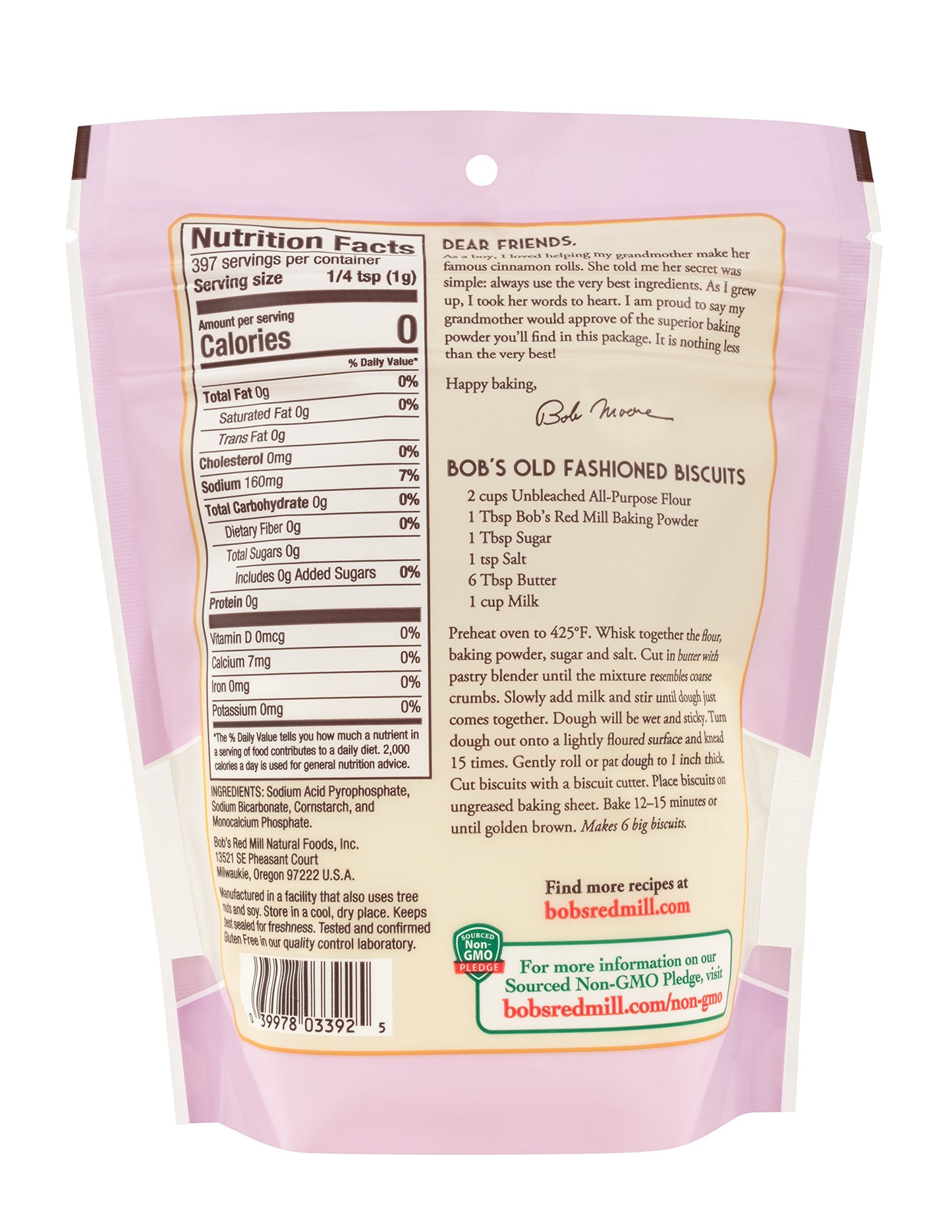 Bob's Red Mill Baking Powder, 14oz (Pack of 1) - Gluten Free, Vegan, Kosher