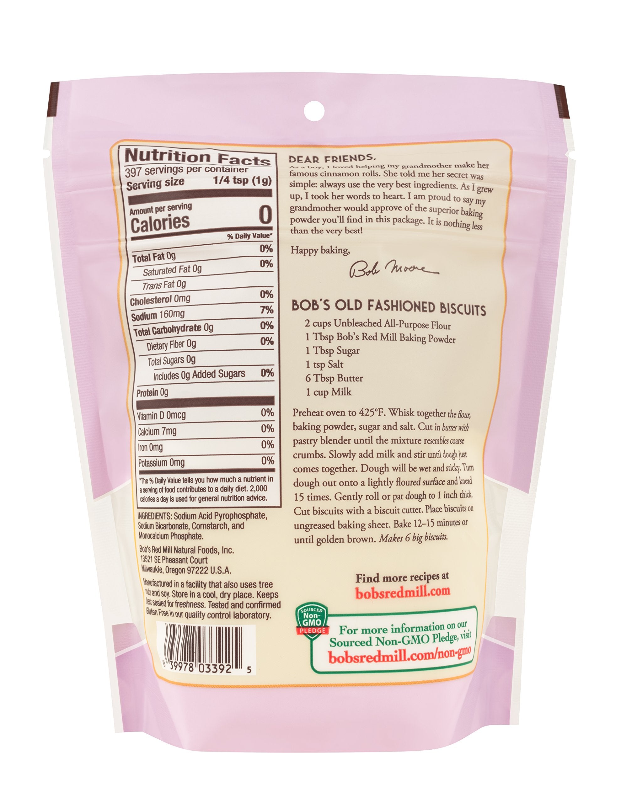 Bob's Red Mill Baking Powder, 14oz (Pack of 1) - Gluten Free, Vegan, Kosher
