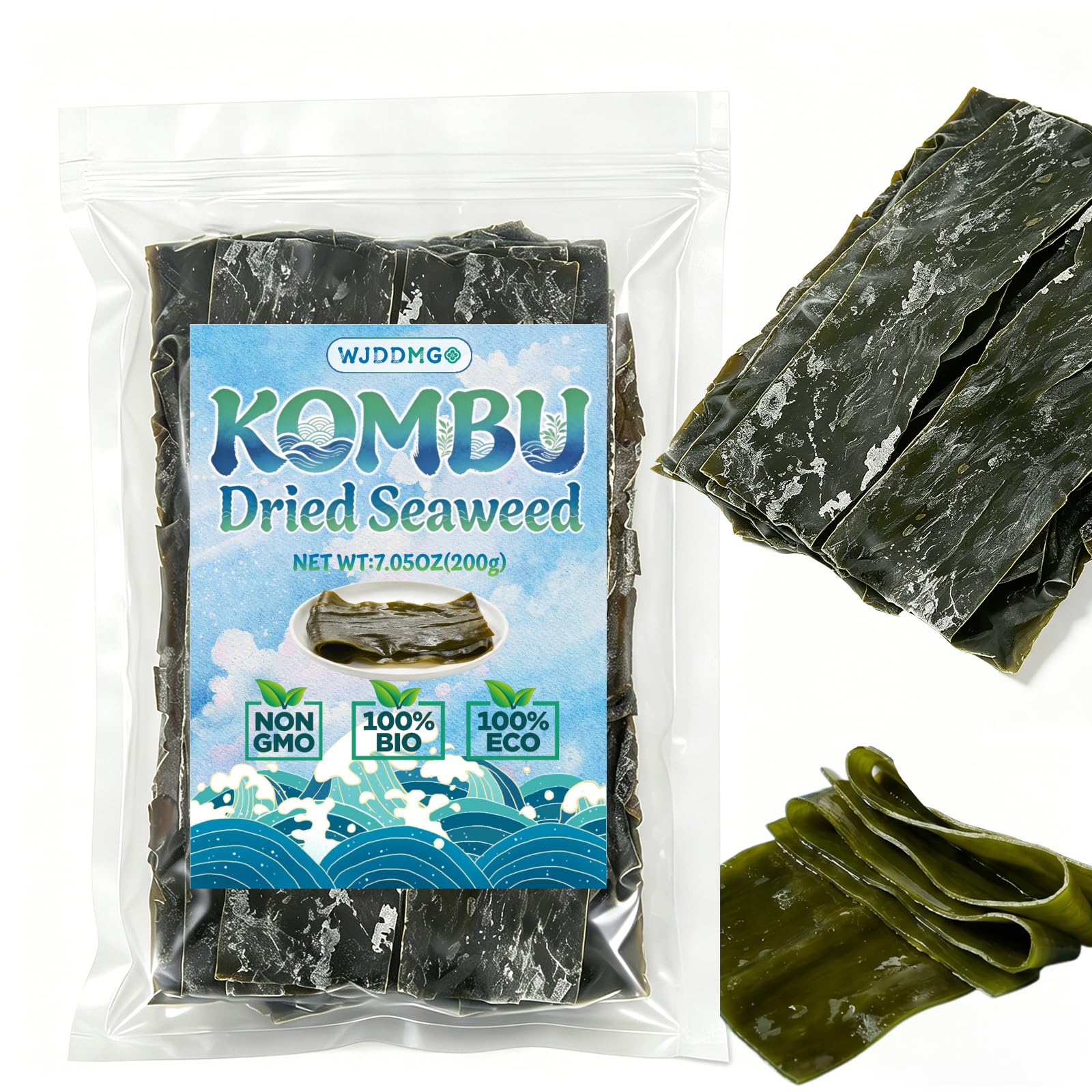 Premium Kombu, 7.05oz Dried Kelp from Hokkaido Japan, No Additives Sun-Dried Seaweed, for Japanese cuisine Seaweed Salad Dashi Stock Miso Soup Rice