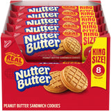 NUTTER BUTTER Peanut Butter Sandwich Cookies, King Size, 10-3.5 oz Snack Packs