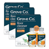Grove Co. Floor Cleaner Refill Concentrate (6 x 1 Fl Oz) Plant-based Household Cleaning Supplies, Ammonia & Chlorine Free, No Plastic Waste, 100%
