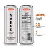 Naked Sparkling Energy Drink - Orange, Organic Caffeine, Organic Lemon Juice, Zero Sugar, No Sucralose, Naturally Sweetened, Clean Energy Drinks