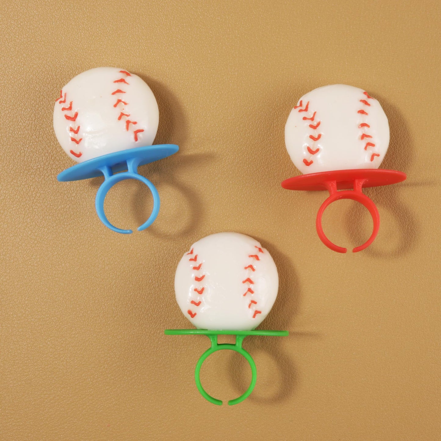 Baseball Lollipop Rings, Individually Wrapped Candy for Birthday Party Favors, Goodie Bags, and End of Season Parties, Box of 18