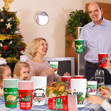 HigzYovn 48 Pack Christmas Paper Cups, Christmas Vacation Decorations, 9 oz Xmas Coffee Disposable Cups, Funny Xmas Party Cups for Holiday Hot