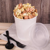 Karat [32oz - 500 ct] Large Paper Soup Bowls, Disposable Plastic-Free Party Supplies for Hot or Cold Food, 115mm Rim - White (FP-GFC32W)
