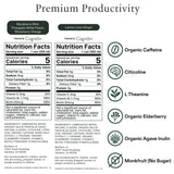 STAED Organic Energy Drinks, Clean Natural Productivity Drink with Cognizin® Citicoline & L-Theanine, Sparkling Functional Beverage, Clean Caffeine