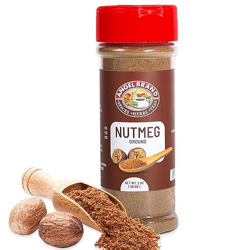 Angel Brand Ground Nutmeg 2 oz Bottle- Premium Rich and Aromatic Taste of Carefully Selected Nutmeg Ground - Versatile and Powerful Spice for