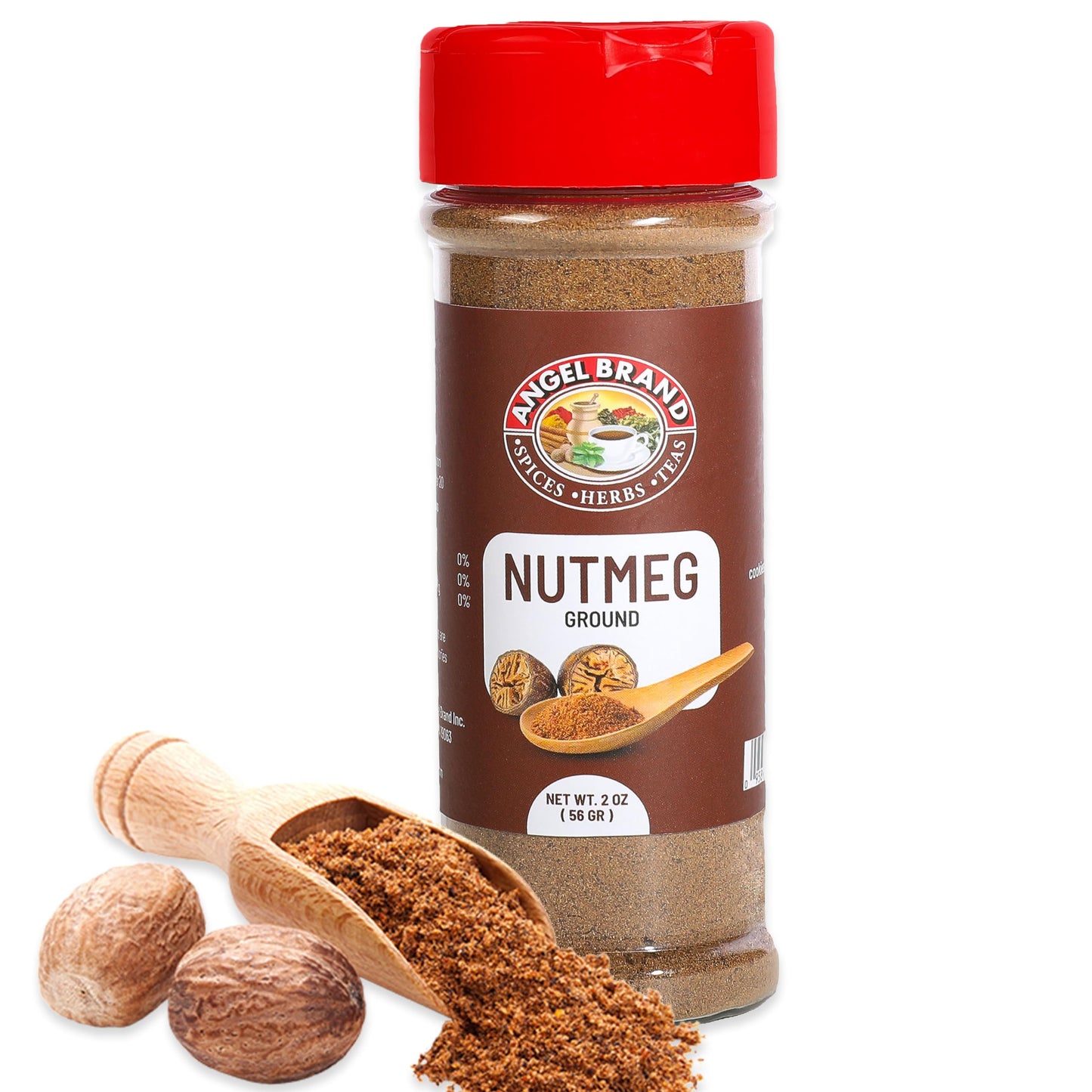 Angel Brand Ground Nutmeg 2 oz Bottle- Premium Rich and Aromatic Taste of Carefully Selected Nutmeg Ground - Versatile and Powerful Spice for