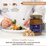 Diamante Italy White Truffle Sauce with High 15% White Truffle Content - Authentic Italian Gourmet White Truffle & Mushroom Sauce - Non GMO, Vegan