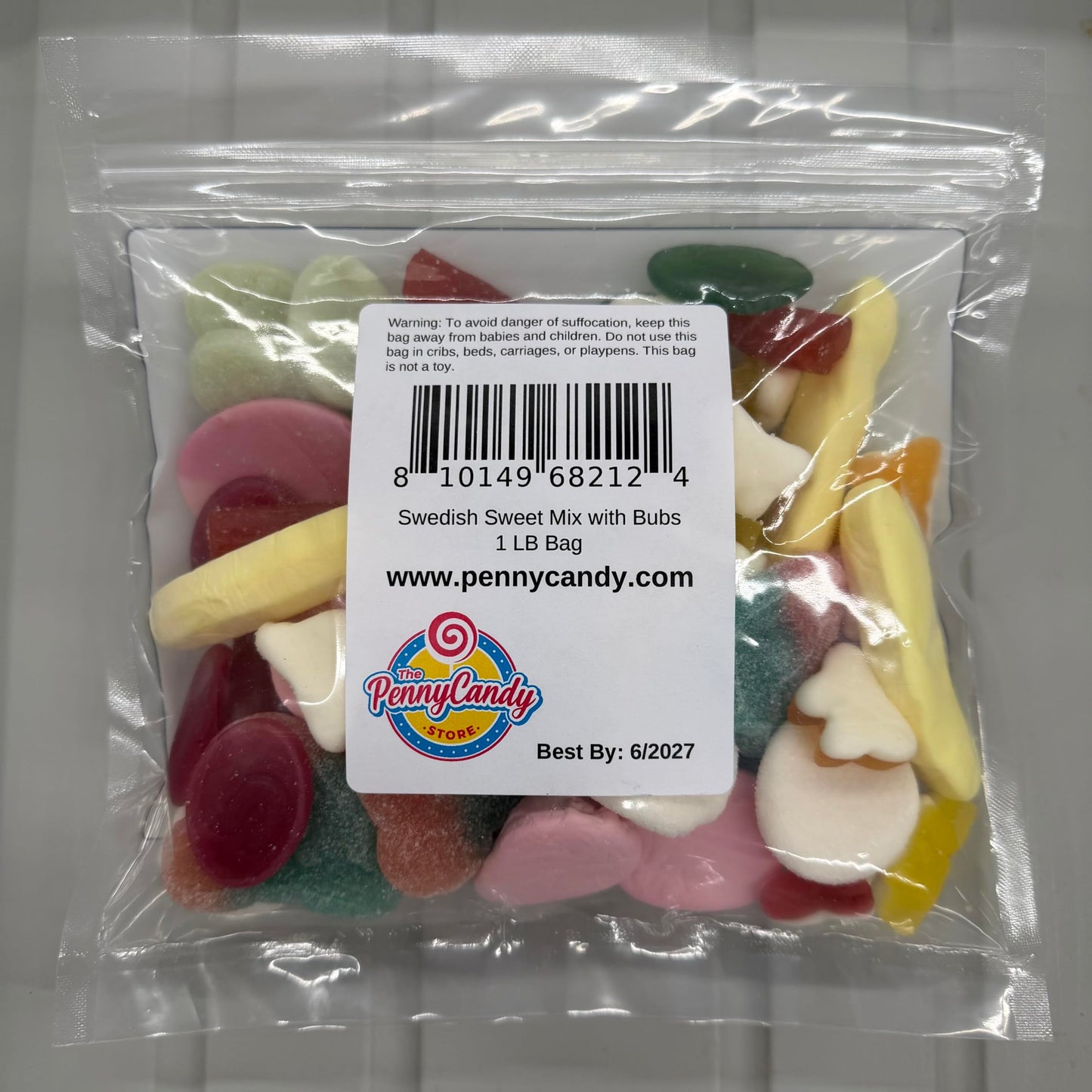 1 Pound BUBS Swedish Candy Mix - Sweet OR Sour Choice - Assorted Fruity Soft and Chewy Gummies - Made in Sweden - Packaged by The Penny Candy Store