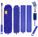 Buysenton Microfiber Duster, 8PCS Feather Duster with 100 Inch Telescoping Extension Pole, Reusable Bendable Dusters, Washable Lightweight Dusters
