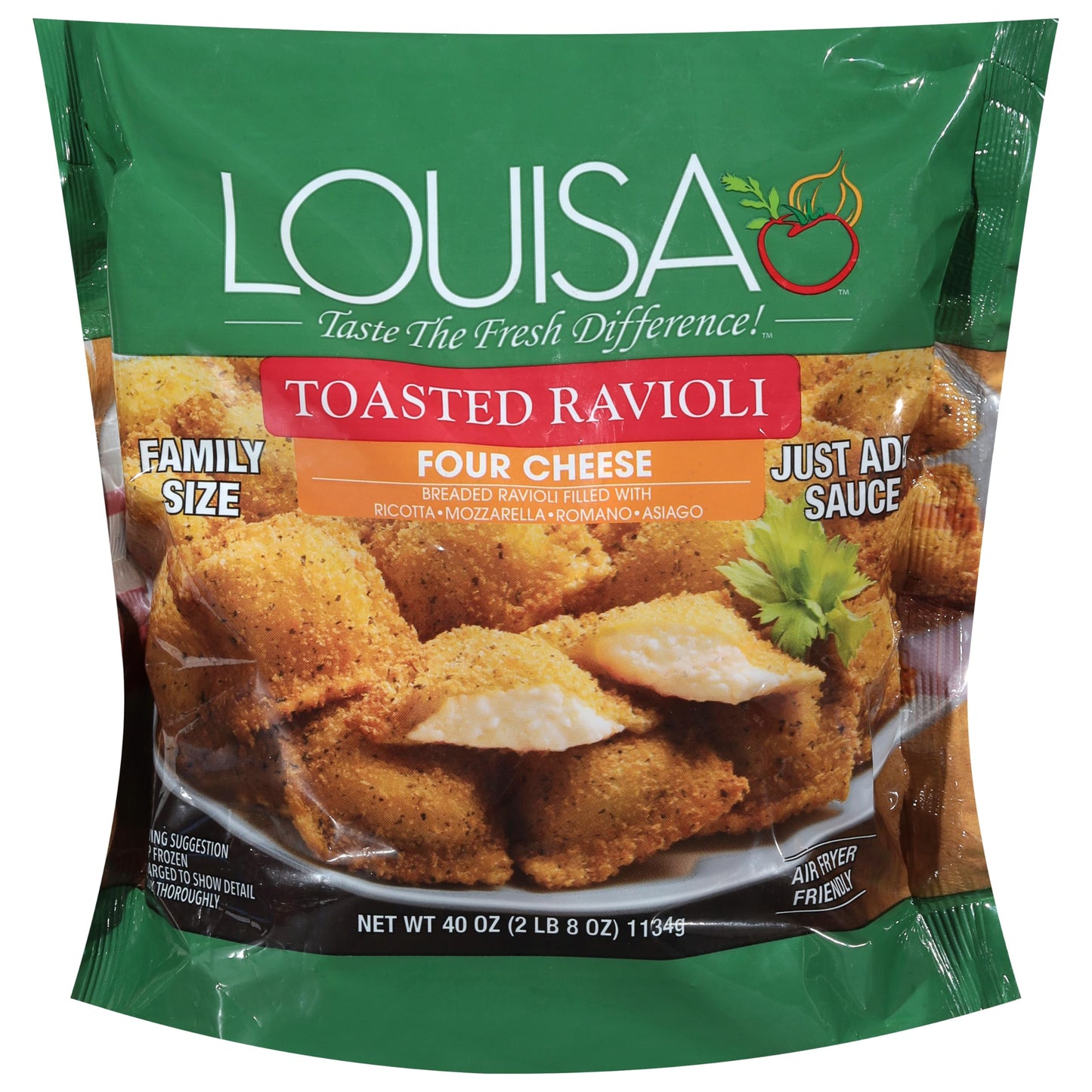 Louisa, Ravioli Toasted Four Cheese Family Size, 40 Ounce
