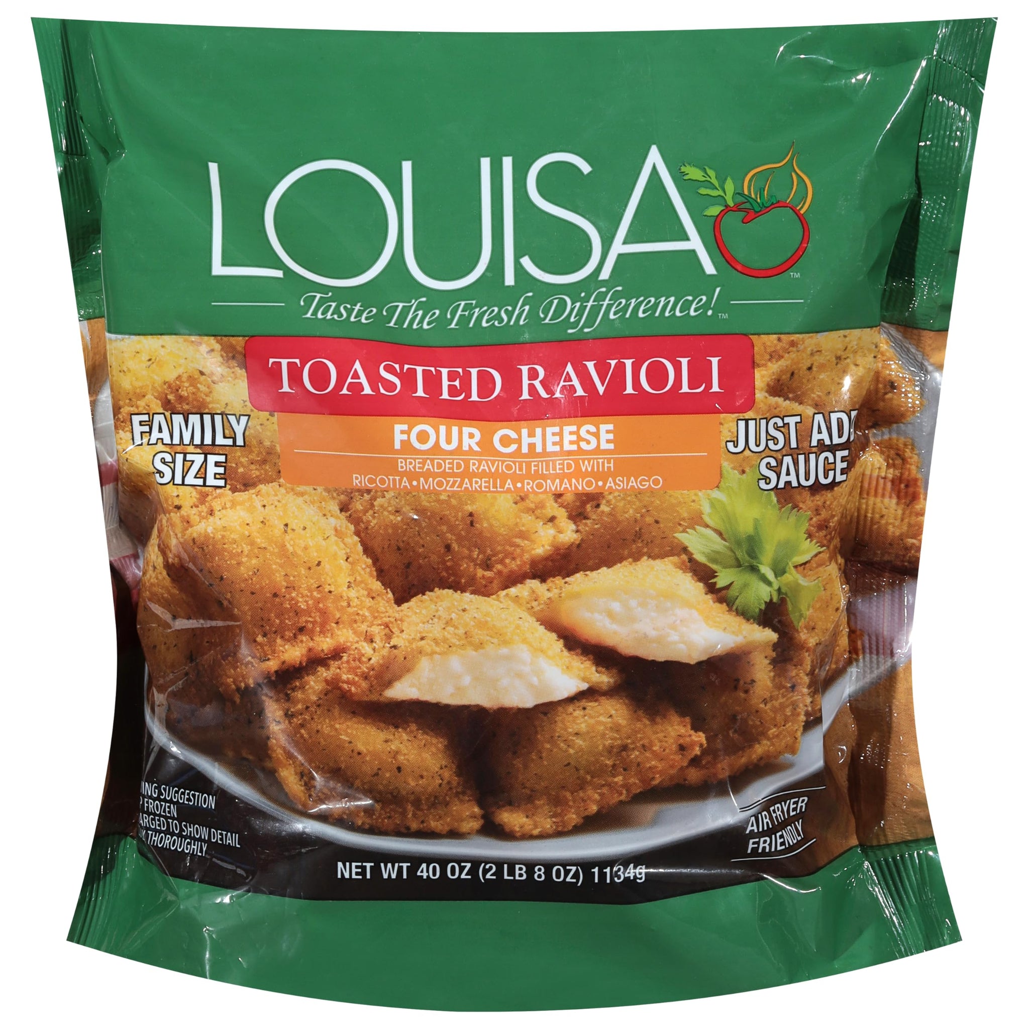 Louisa, Ravioli Toasted Four Cheese Family Size, 40 Ounce