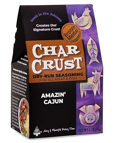 Char Crust Dry-Rub Seasonings Amazin' Cajun | All-in-one seasonings | Perfect for Fish, Chicken and Wings. | Signature Crust that Seals in the Juices