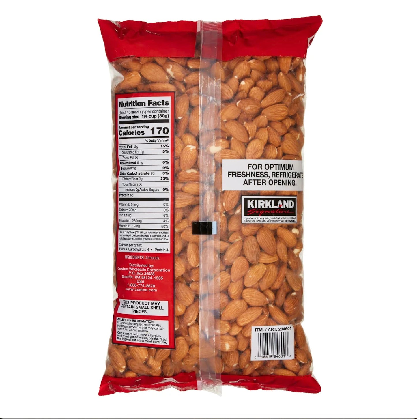 3 lb Supreme Natural Snack Nuts Whole Almonds Unsalted, Unroasted