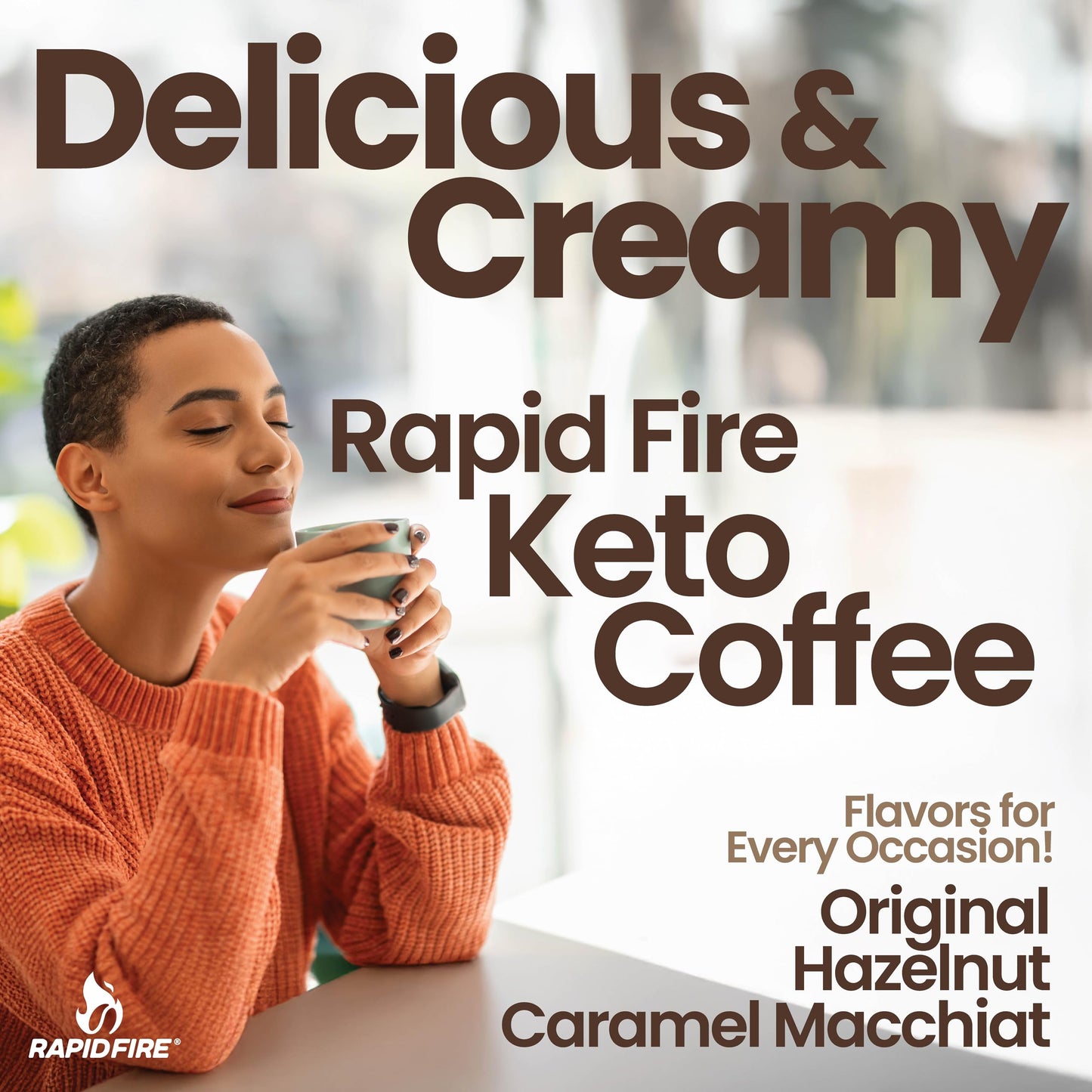 Rapid Fire Instant Coffee with MCT Oil & Grass-Fed Butter - Energy, Focus & Metabolism Support - Low Sugar Functional Coffee Mix - Keto & Low-Carb