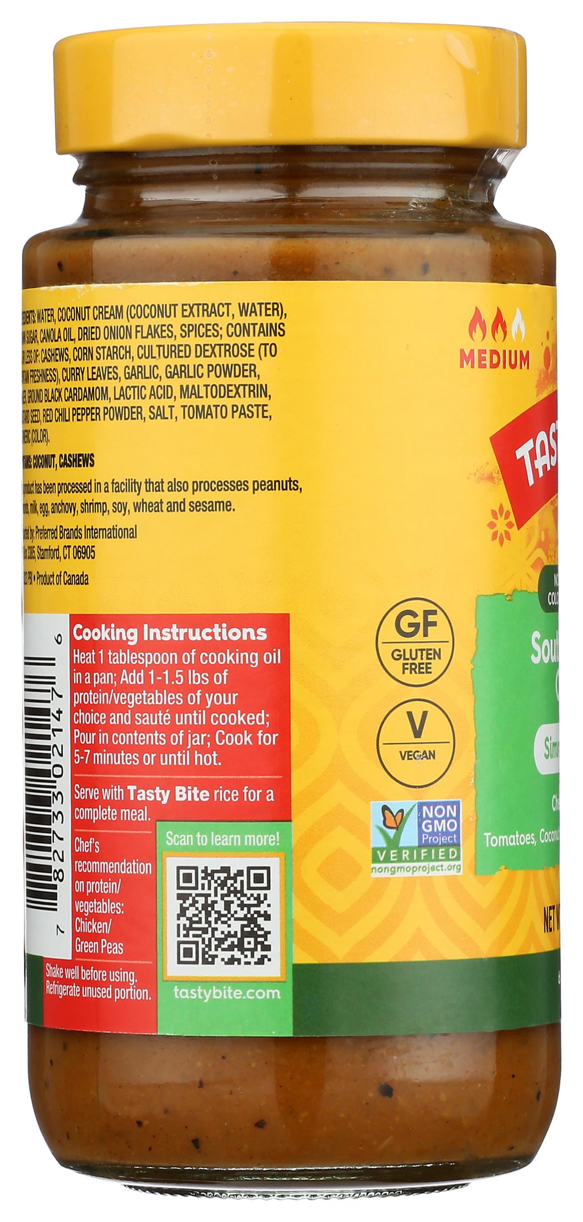 TASTYBITE South Indian Curry Simmer Sauce, 13 OZ