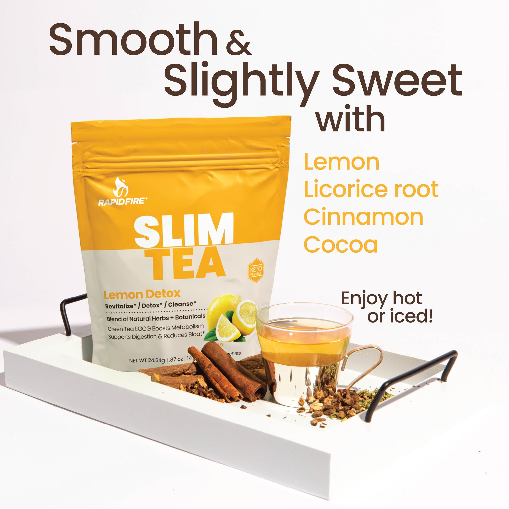 Slim Tea 14 Day Herbal Teatox, Blend of Natural Herbs and Botanicals, Supports Healthy Weight Management, Supports Metabolism, Delicious Lemon Flavor
