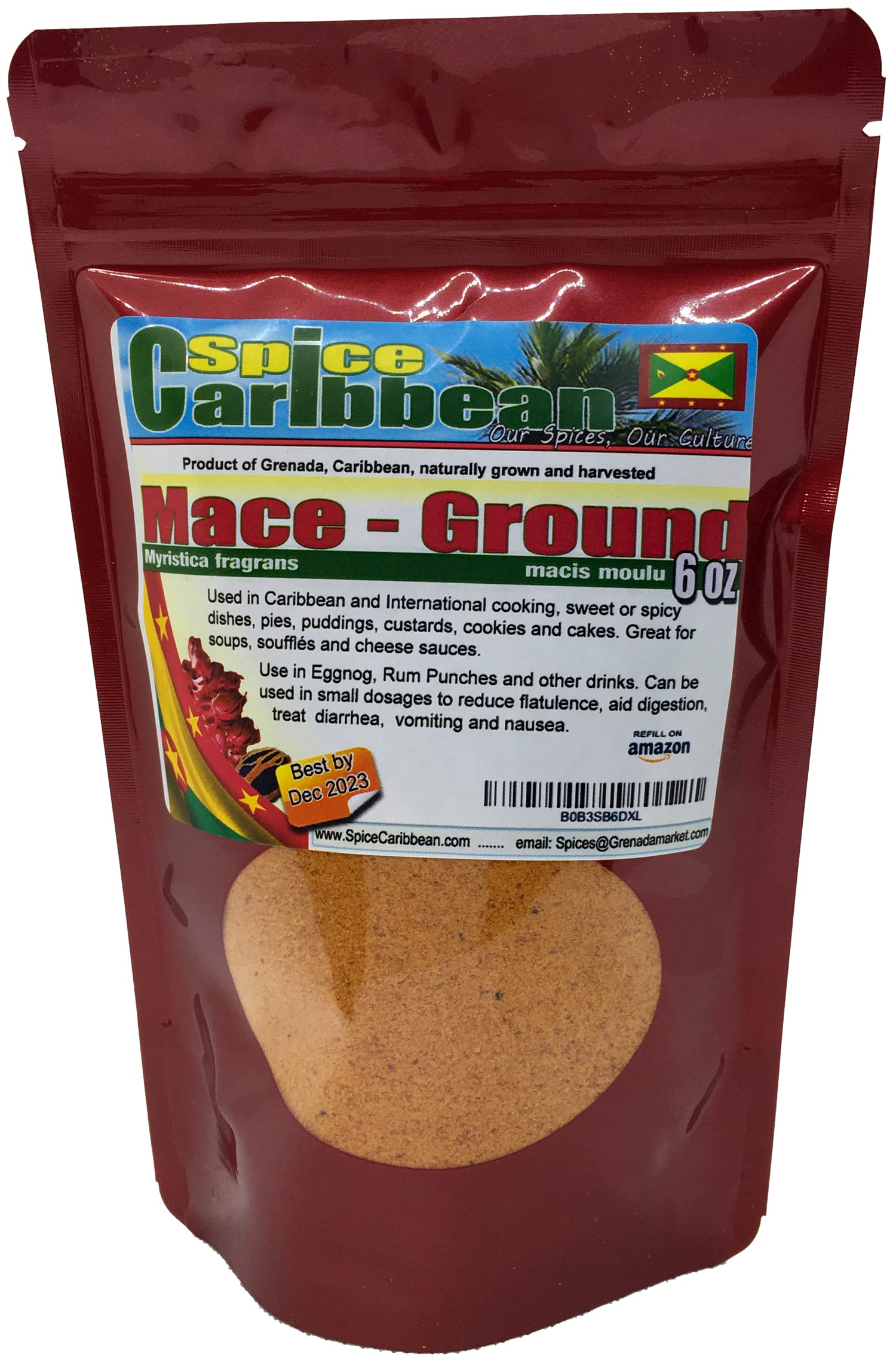 Nutmeg MACE (Ground) 6 Oz - Product of Grenada, Caribbean