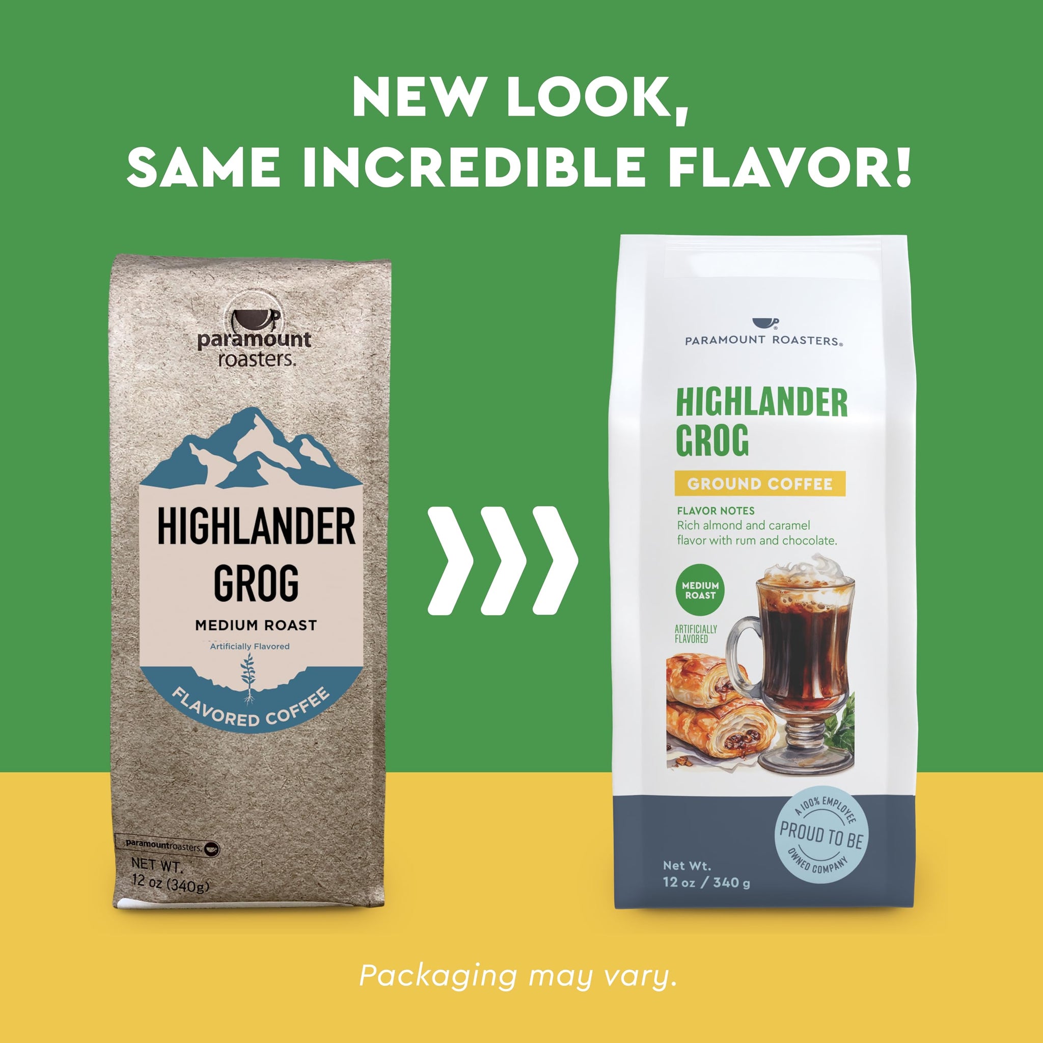 Paramount Roasters, Highlander Grog Flavored, Medium Roast, 100% Arabica Ground Coffee,